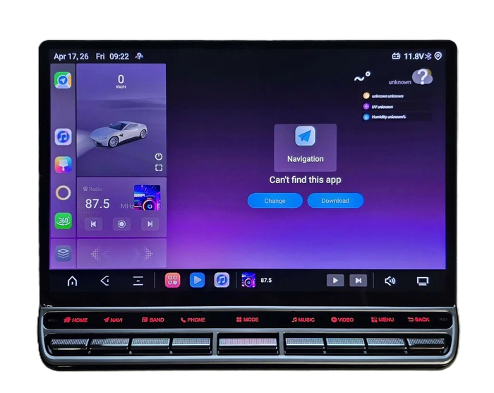 Магнитола в 9"/10" рамку с QLed+2K экраном 12.5" - Kuberg Android 13, Быстрейшая, CarPlay, 4G SIM-слот