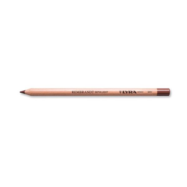 Карандаш меловой Rembrandt SEPIA LIGHT DRY 12 шт, светло-коричневый (обезжиренный), Lyra L2051150