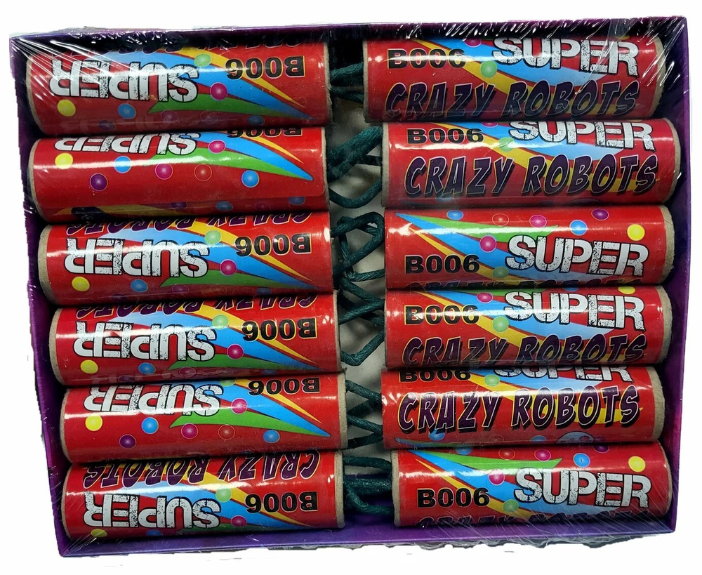 В006 Петарды "SUPER CRAZY ROBOTS" (Волк) (1 упаковка / 12 штук)