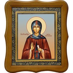 Мария Лактионова, послушница, преподобномученица. Икона на холсте. В киоте 15 х 18 см.