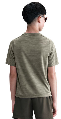 Детская теннисная футболка Nike Boys Multi Dri-FIT Short-Sleeve - light army/olive aura/white