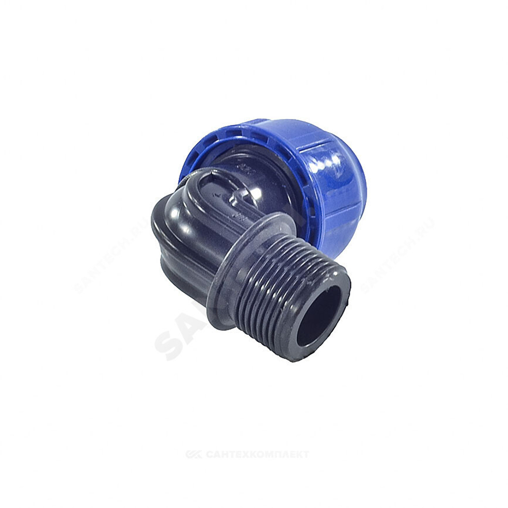 Отвод компрессионный ПЭ Дн 20х1/2"х90гр НР Ру16 RTP (РосТурПласт) 11548