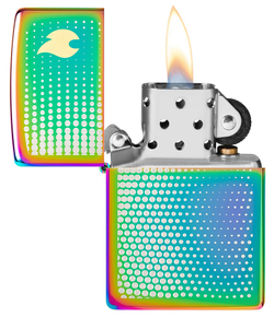 Зажигалка ZIPPO Dot Matrix с покрытием Multi Color, латунь/сталь, разноцветная, глянцевая, 38x13x57