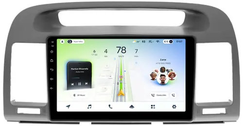 Магнитола для Toyota Camry 30 2001-2006 (рамка графитовая) - Teyes CC4L-DTS монитор 9" IPS, Android 14, Быстрая, Snapdragon 662, CarPlay, 4G SIM-слот