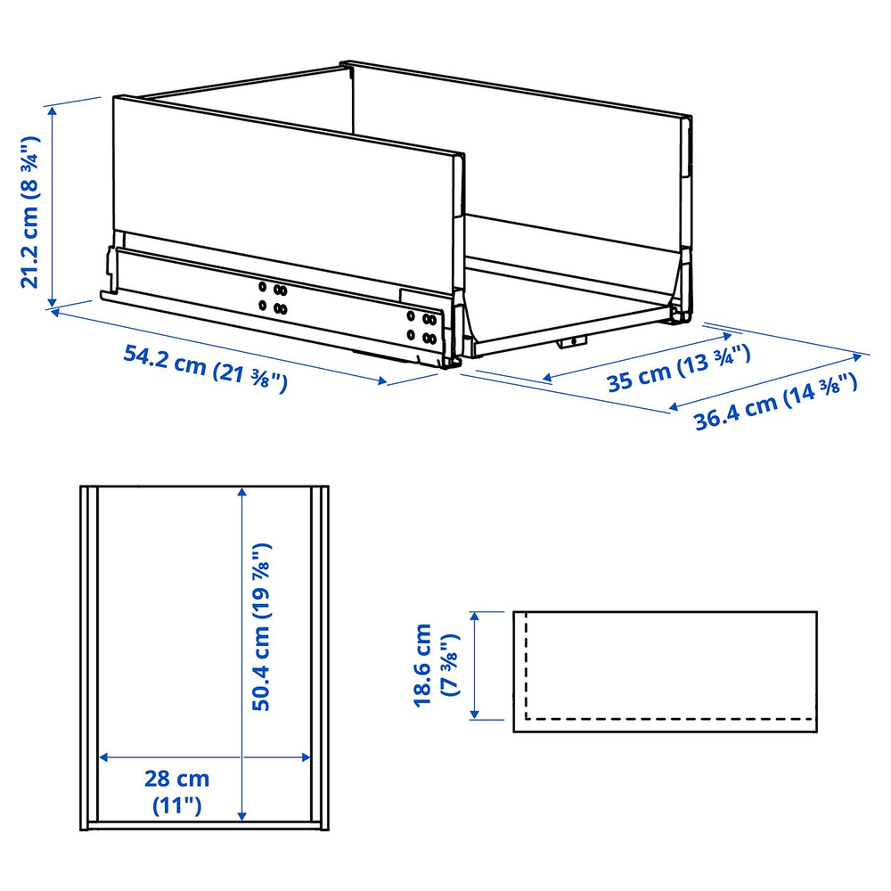 IKEA KNIVSHULT  (ИКЕА КНИВСХУЛТ)  -  Ящик, высокий - тёмно-серый 40x60 см