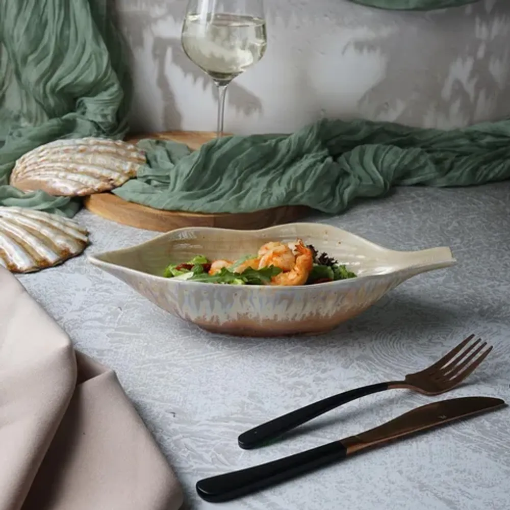 Блюдо овальное 28,5*10,5 см h6,5 см 350 мл для закусок Pearl Leaf Frutti di Mare P.L. [4]