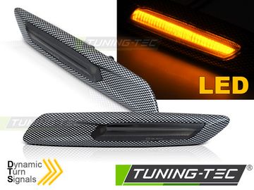 Светодиодные динамические боковые указатели поворота CARBON SMOKE LED для BMW F10/F11 10-13
