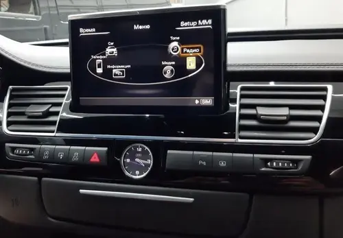 Магнитола для Audi A8 2010-2017 - Kuberg MRW-1801A выезжающий монитор 8.4" на Android 10, CarPlay, 4G SIM-слот