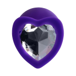 Фиолетовая анальная втулка 8см с прозрачным кристаллом ToyFa ToDo Diamond Heart 357026