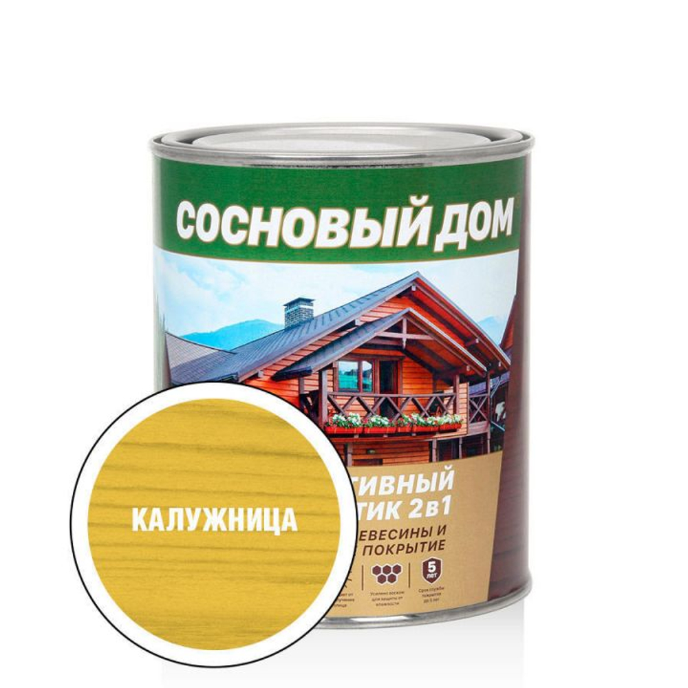 Антисептик декоративный для древесины СОСНОВЫЙ ДОМ калужница (0,8л)