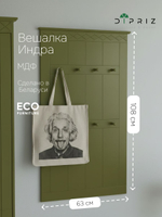 Вешалка настенная, 63х108, Индра, для одежды, в прихожую, МДФ, оливковый, Marmur