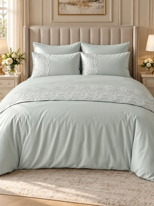 Gelin Home КПБ 6 пр. GULRU цвет мяты пододеяльник 200*220, простынь 240*260, наволочки 50*70 2шт, декоративные наволочки 50*70 2шт GLNN128