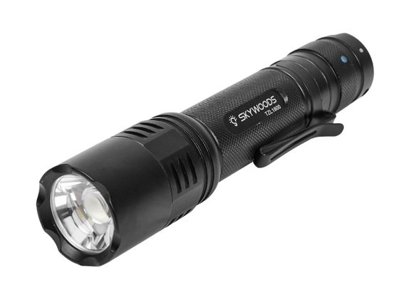 Ручной фонарь Skywoods Tactic 1800 люмен USB-Type C холодный свет IP67