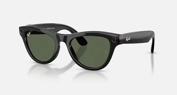 Умные очки Ray-Ban Meta Skyler Gen 2 RW4012 (Глянцевая чёрная оправа, зелёные линзы G-15) Shiny Black/G-15 Green L