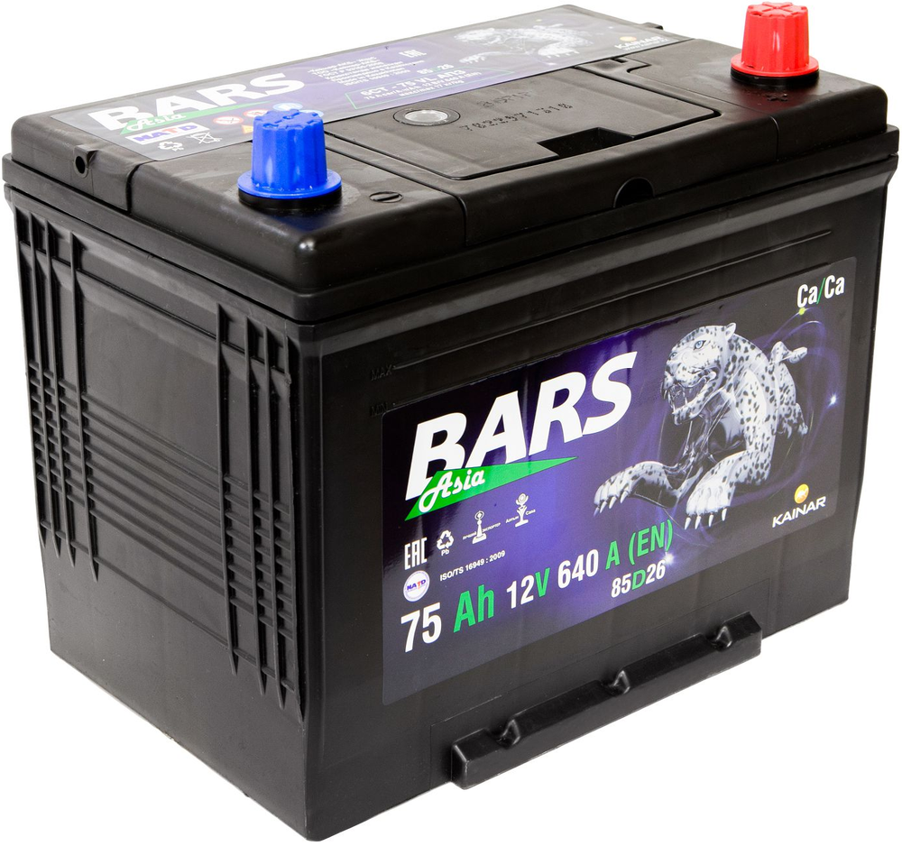 BARS ASIA 6CT- 75 ( 85D26 ) аккумулятор BARS ASIA 6CT- 75 ( 85D26 ) аккумулятор