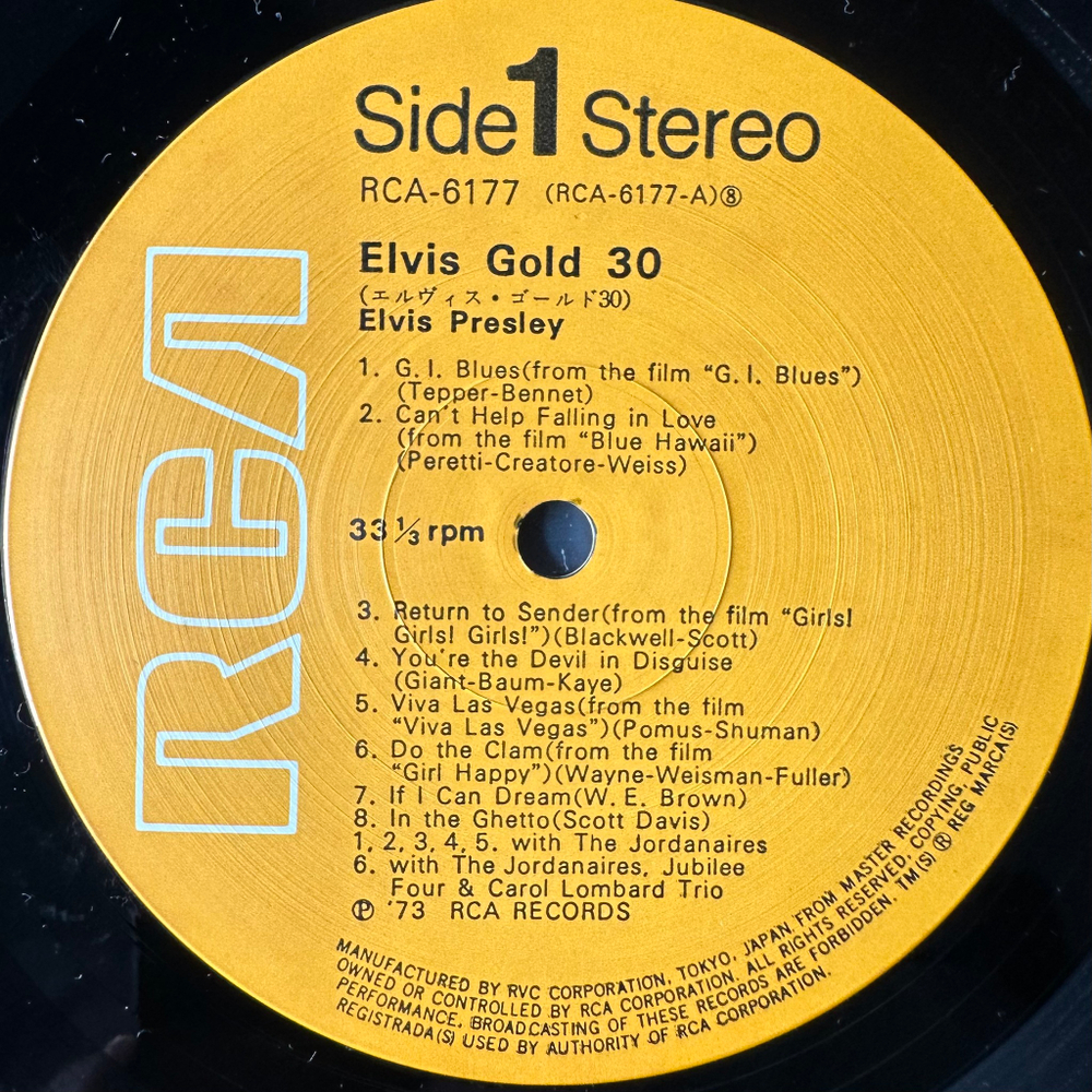 Elvis Presley ‎– Elvis Gold 30 2LP (Япония 1973г.)