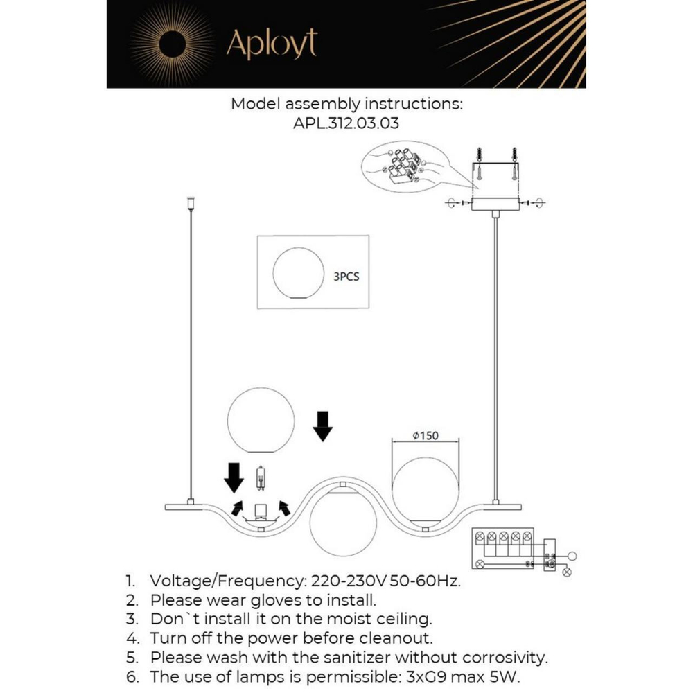 Подвесной светильник Aployt Jagna APL.312.03.03