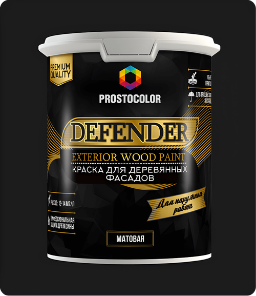 201330 Краска для деревянных фасадов PROSTOCOLOR DEFENDER база А 0,9л