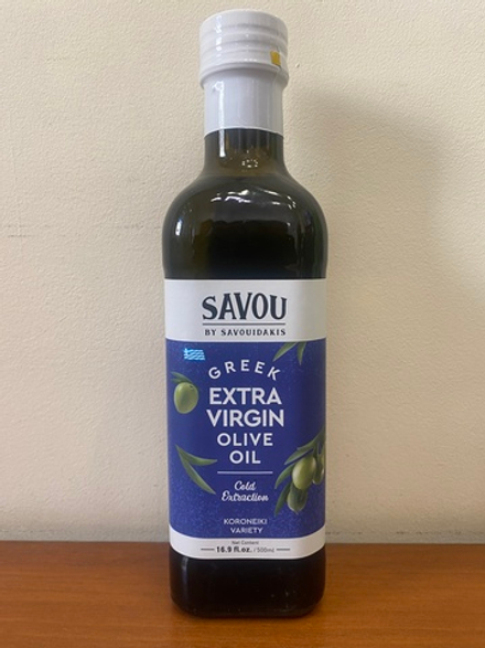 Оливковое масло EXTRA VIRGIN OLIVE OIL SAVOU KORONЕIKI, 500мл, ж/б, Греция
