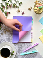 НОВИНКА! Блокнот А5 60 л. Pastel Collection Purple/Pink, с обложкой из двухстроннего двухцветного пластика, на металлическом гребне