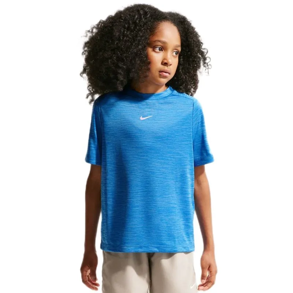 Детская теннисная футболка Nike Boys Multi Dri-FIT Short-Sleeve - light photo blue/football blue/white