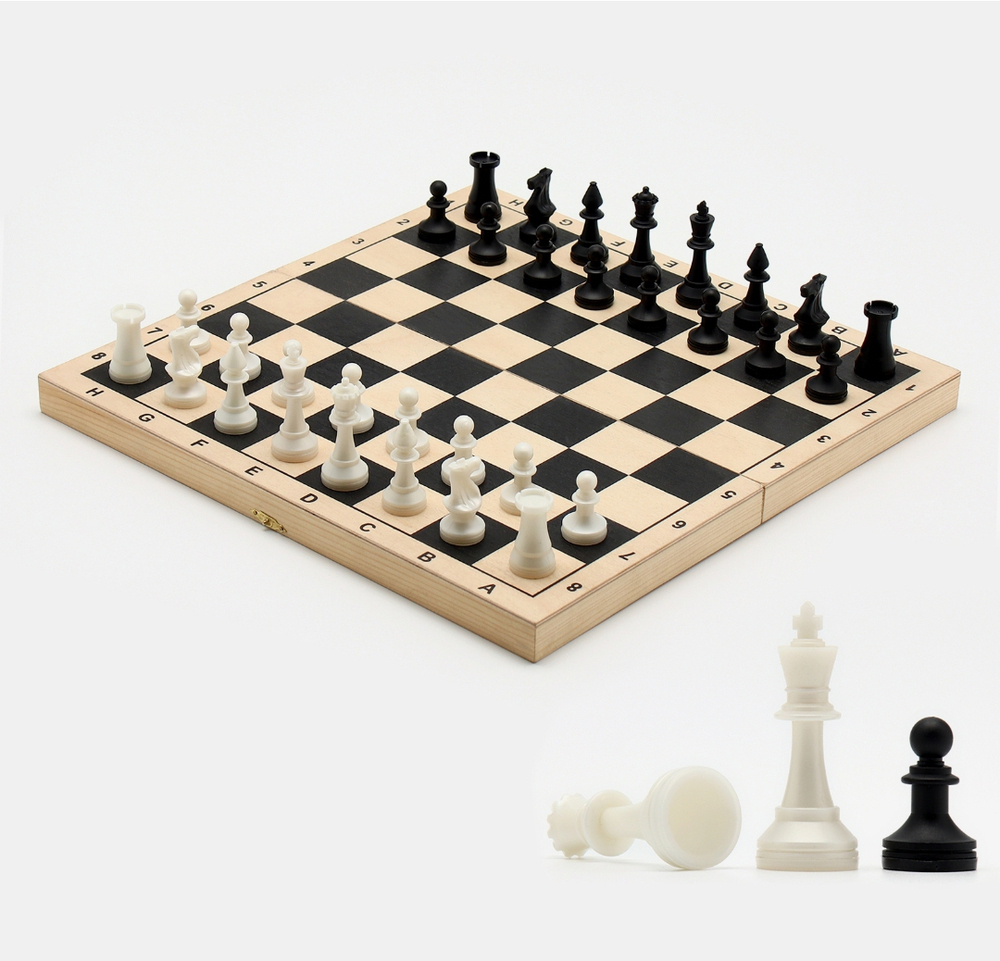 Шахматные фигуры классические, пластик, король 7.2 см, пешка 4 см