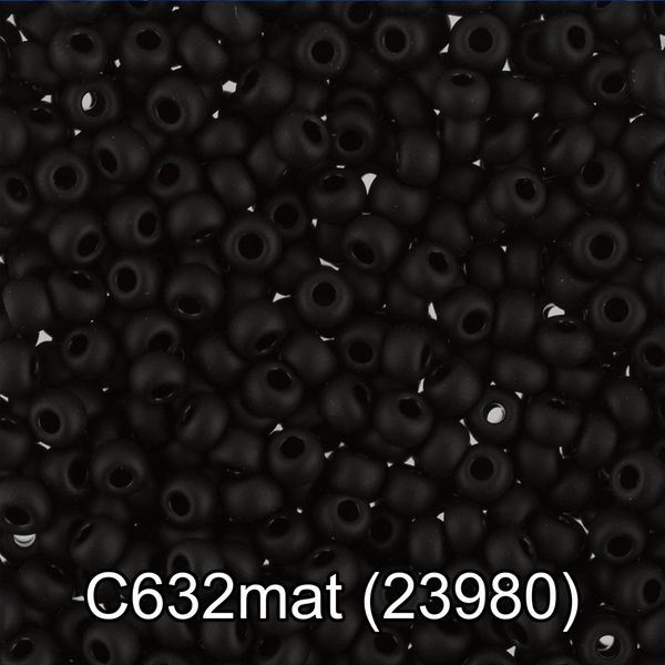 Бисер Gamma 10/0 (2.3 мм), 50 г (10х5 г), C632mat черный мат, 23980, круглый 3