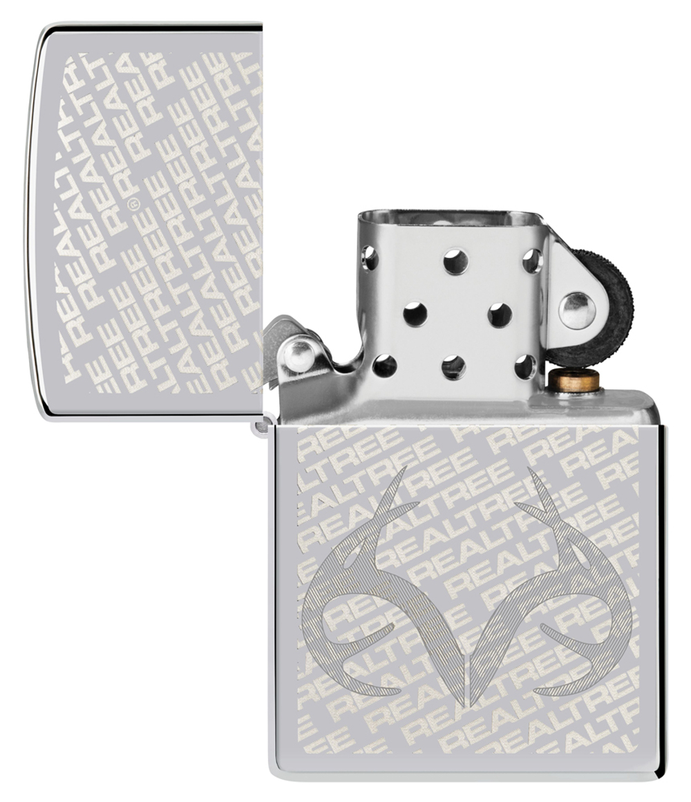 Зажигалка Zippo Reatree® с покрытием High Polish Chrome, латунь/сталь, серебристая, 38x13x57 мм