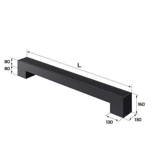 Конвектор напольный Royal Thermo STEP-80/130/1500-1-N-BL-LG-BL