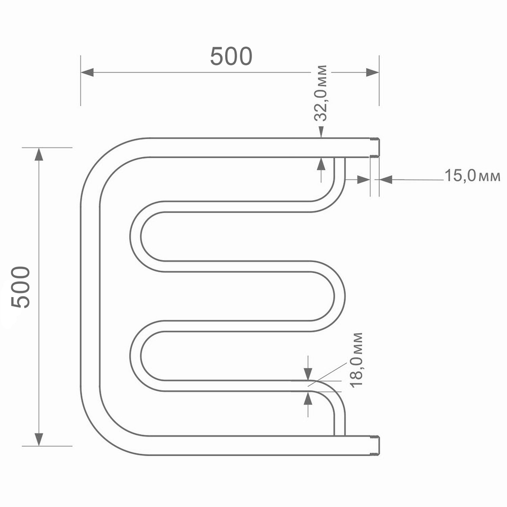 Полотенцесушитель MIXLINE СВОБОДА ПМ1/симпл пм1 50х50 1''