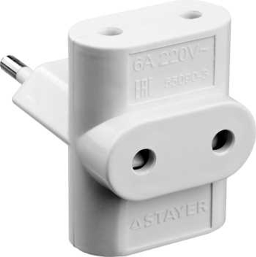 Разветвитель электрический MAXElectro, STAYER 55090-3, 3 гнезда, 6А/220В, 55090-3