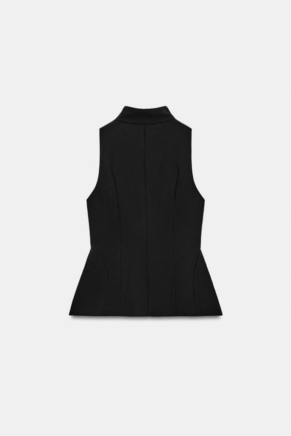 ZARA ОБЛЕГАЮЩИЙ ЖИЛЕТ С ОБЪЕМОМ, ЧЕРНЫЙ