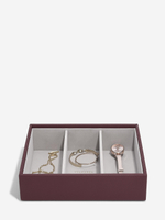 Органайзер для украшений и часов Stackers Classic Jewellery Box, 4 секции - Burgundy (Burgundy / бордовый / Burgundy / 600 / 700 / Органайзер-косметичка с крышкой)