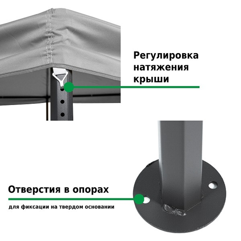 Шатер садовый Green Glade Gexagon Grey (сторона 200 см, площадь 10.5 м²)