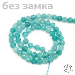 Нить из бусин Амазонит, 4 мм, с огранкой