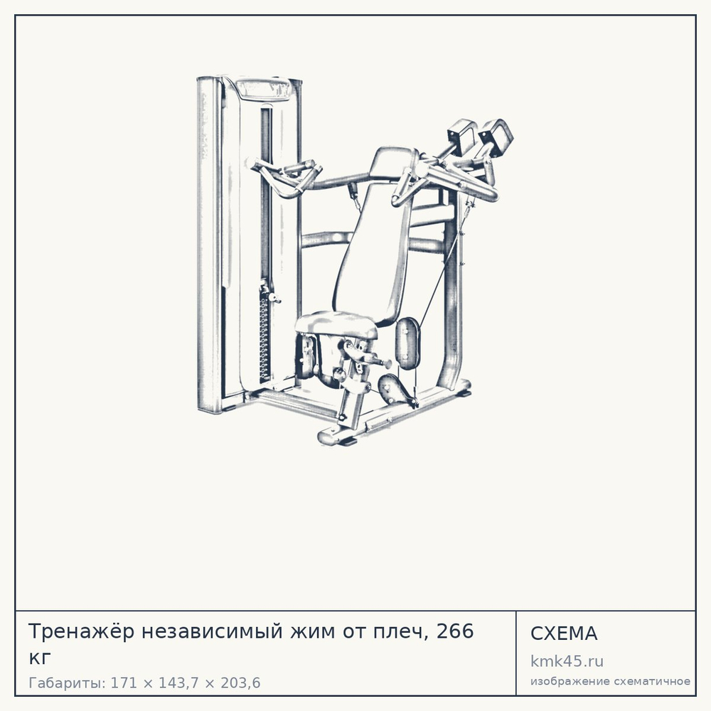 Тренажёр независимый жим от плеч, 266 кг — от 383 000 ₽