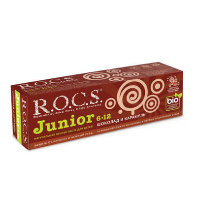 Зубная паста детская ROCS Junior Шоколад и карамель (6-12 лет) 74 г