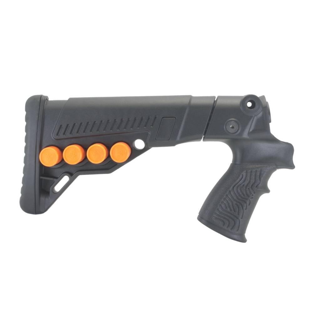 Приклад телескопический с патронташем на Mossberg 500/590, Maverick 88, DLG Tactical. Черный
