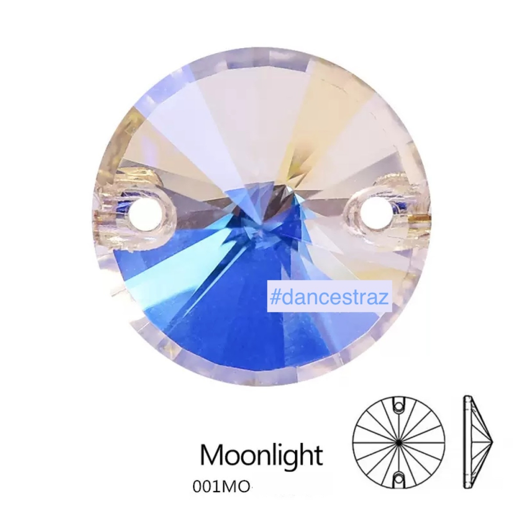 Стразы пришивные, Rivoli, Moonlight, 001MO, 18mm, (108 ea/pkg), 5A+best, (F2)