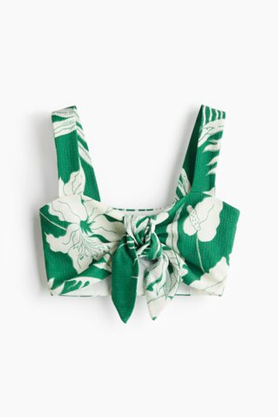 Короткий топ с декоративной шнуровкой - H&M