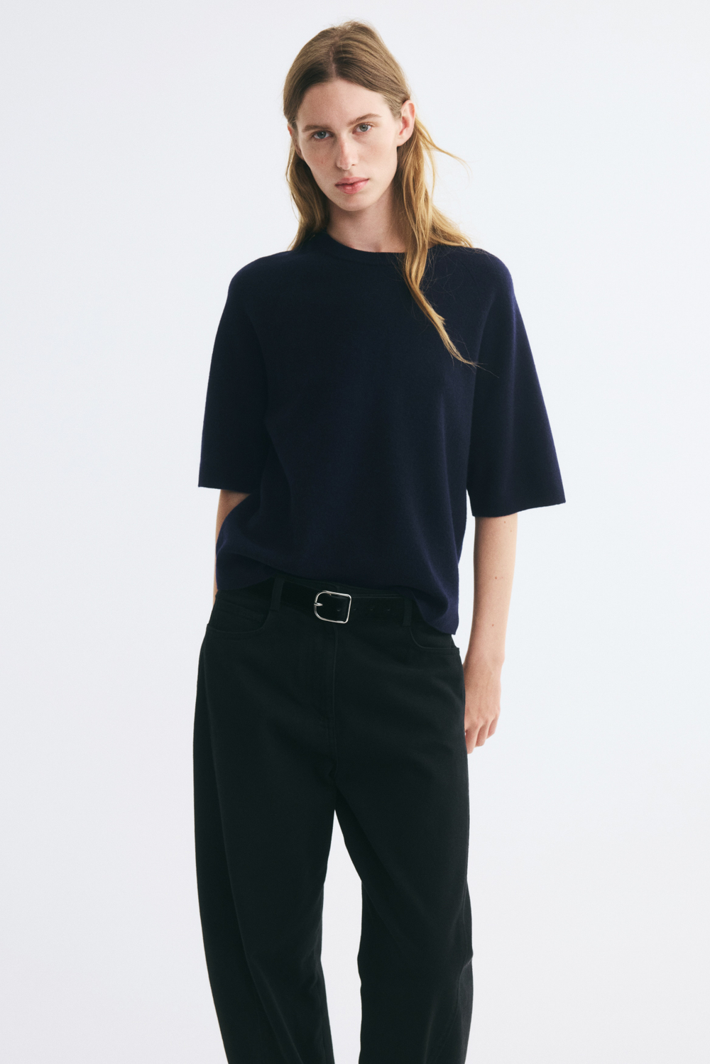 Шерстяной топ с короткими рукавами - H&M