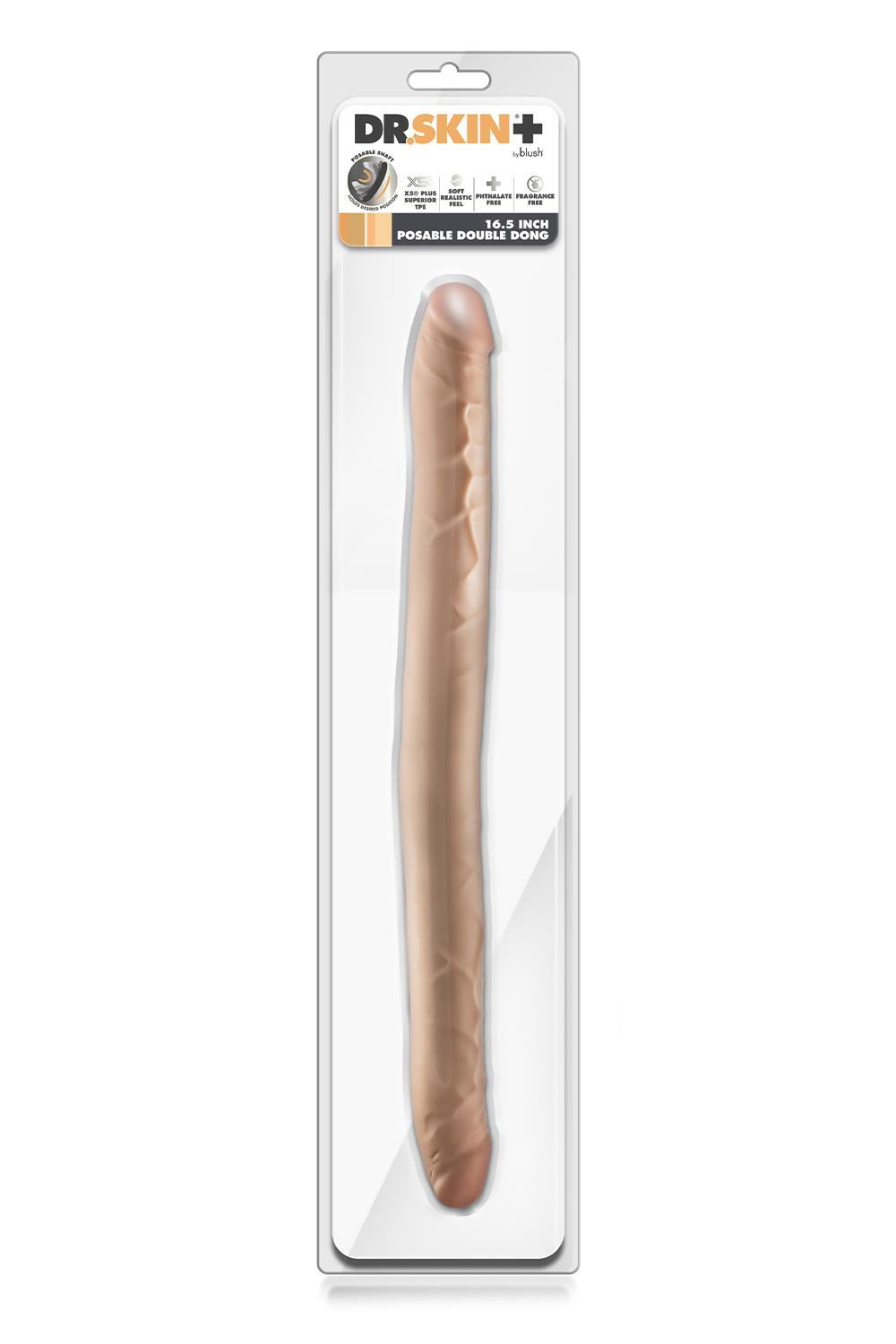 Телесный двусторонний фаллоимитатор 16.5 Inch Double Dong - 41,9 см. (Цвет: телесный)