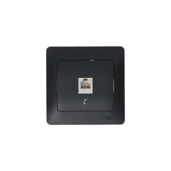 Розетка телефонная RJ11 Systeme Electric Glossa Антрацит GSL000781T