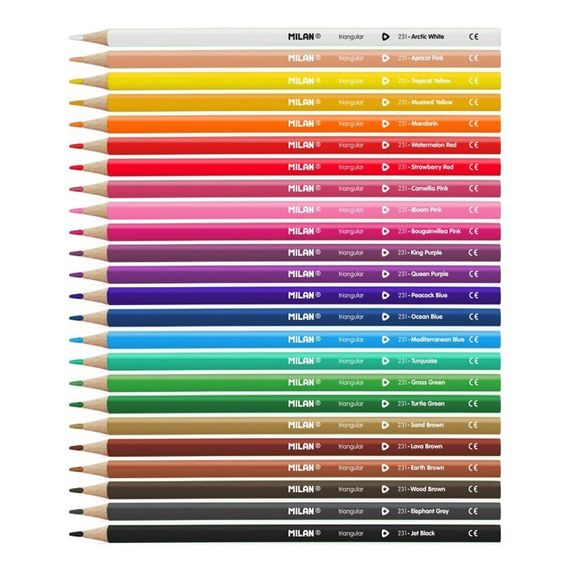 Rəngli karandaş \ Цветные карандаши BOX OF 24 TRIANGULAR COLOURED PENCILS