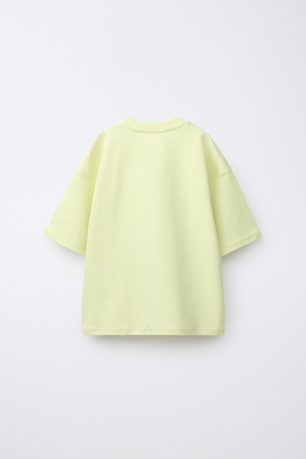 ZARA ОДНОТОННАЯ ФУТБОЛКА ИЗ ИНТЕРЛОКА, ЖЕЛТЫЙ
