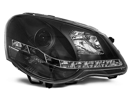 Передние фары VW Polo 4 9N3 daylight black
