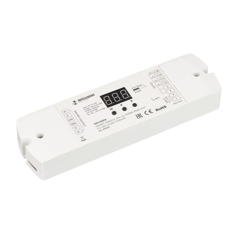 INTELLIGENT ARLIGHT Декодер SMART-DMX512-204-62-RGBW-RDM-SUF (12-48V, 4x350-1200mA) (IARL, IP20 Пластик, 5 лет) INTELLIGENT ARLIGHT Декодер SMART-DMX512-204-62-RGBW-RDM-SUF (12-48V, 4x350-1200mA) (IARL, IP20 Пластик, 5 лет)