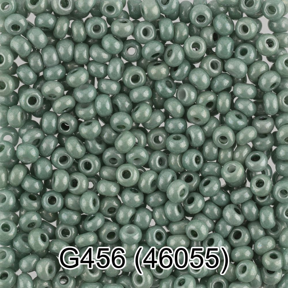 Бисер Gamma 10/0 (2.3 мм), 50 г, G456 грязно-зеленый, 46055, круглый 7