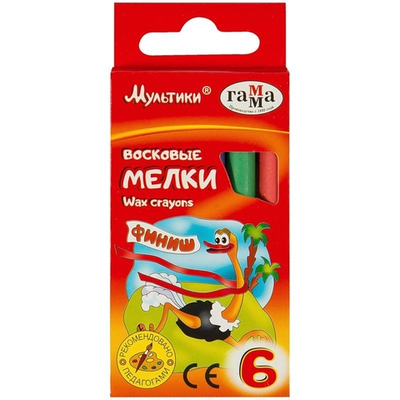 Мелки восковые 6цв. "Мультики" (Гамма)