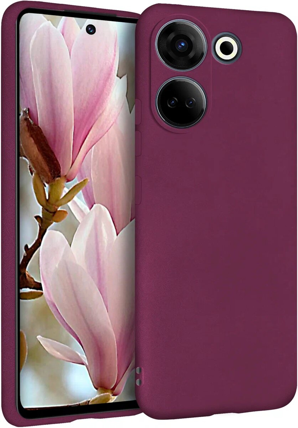 Мягкий Soft Touch чехол из силикона для TECNO CAMON 20 / 20 PRO 4G с бархатной подкладкой